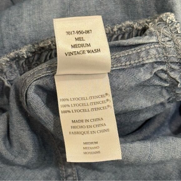 Rails Mel Drop Waist Chambray Mini Dress Capsule Country Holiday Festival M - Picture 9 of 11